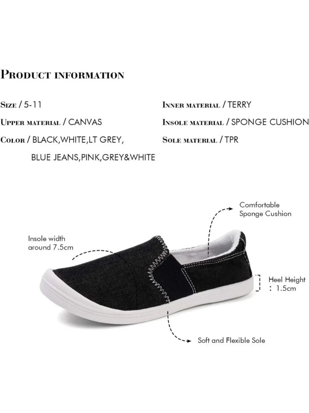 Women's Black Comfortable Lace-Up Breathable Walking Casual Stylish Sneakers